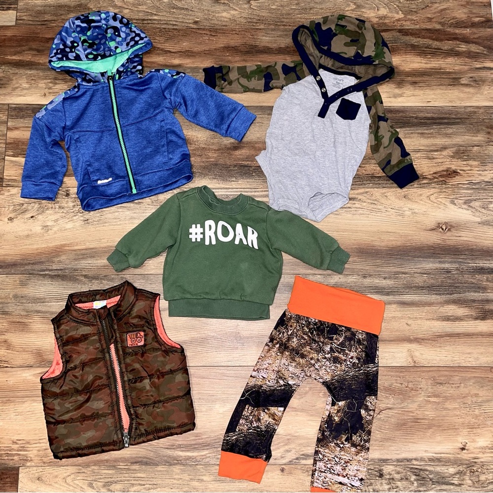 Lot of 5 Pieces - Baby Boys Camo - Size 6-9 Months